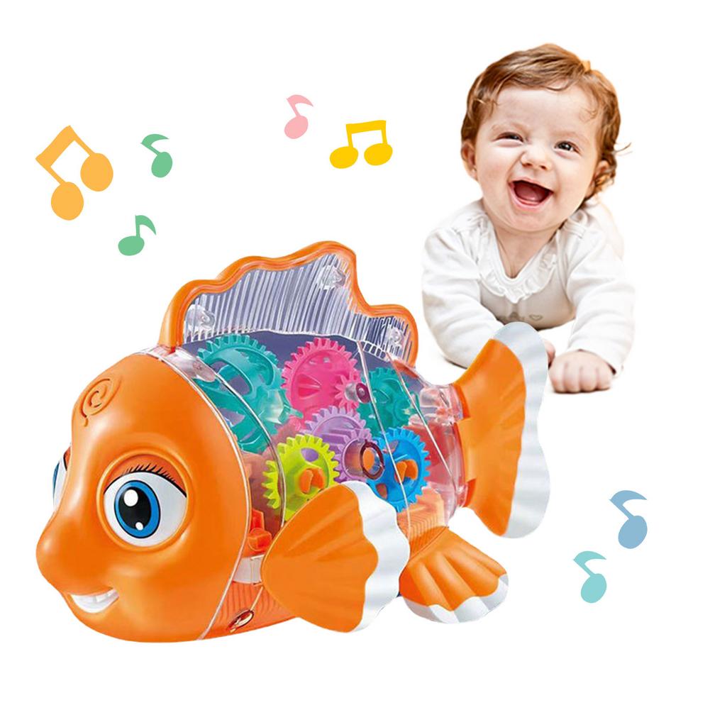 Baby Transparent Gear Fish Toy 