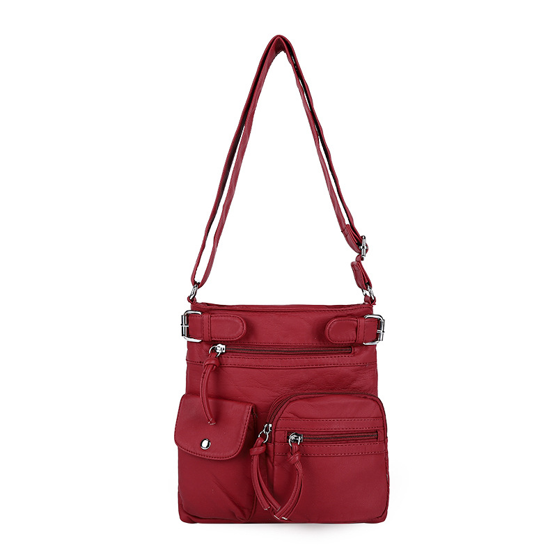 Multi-Pocket Crossbody Bag Soft Leather Shoulder Purse Bag-Buy