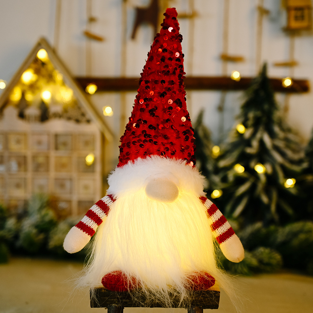 Ookgnome Christmas Sequins Glowing Faceless Gnome