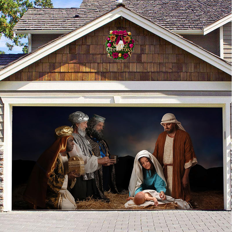 Nativity Scene Christmas Holiday Home Garage Decor Banner Billboard Door Mural