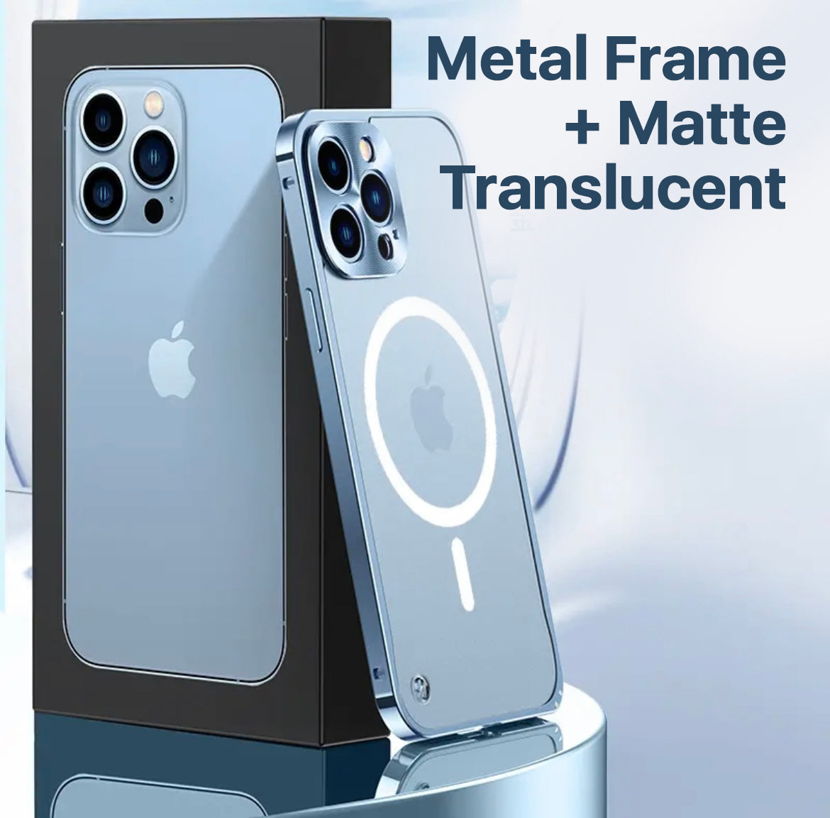 Upgraded Aluminum Alloy Metal Frame Frosted Magsafing iPhone Case