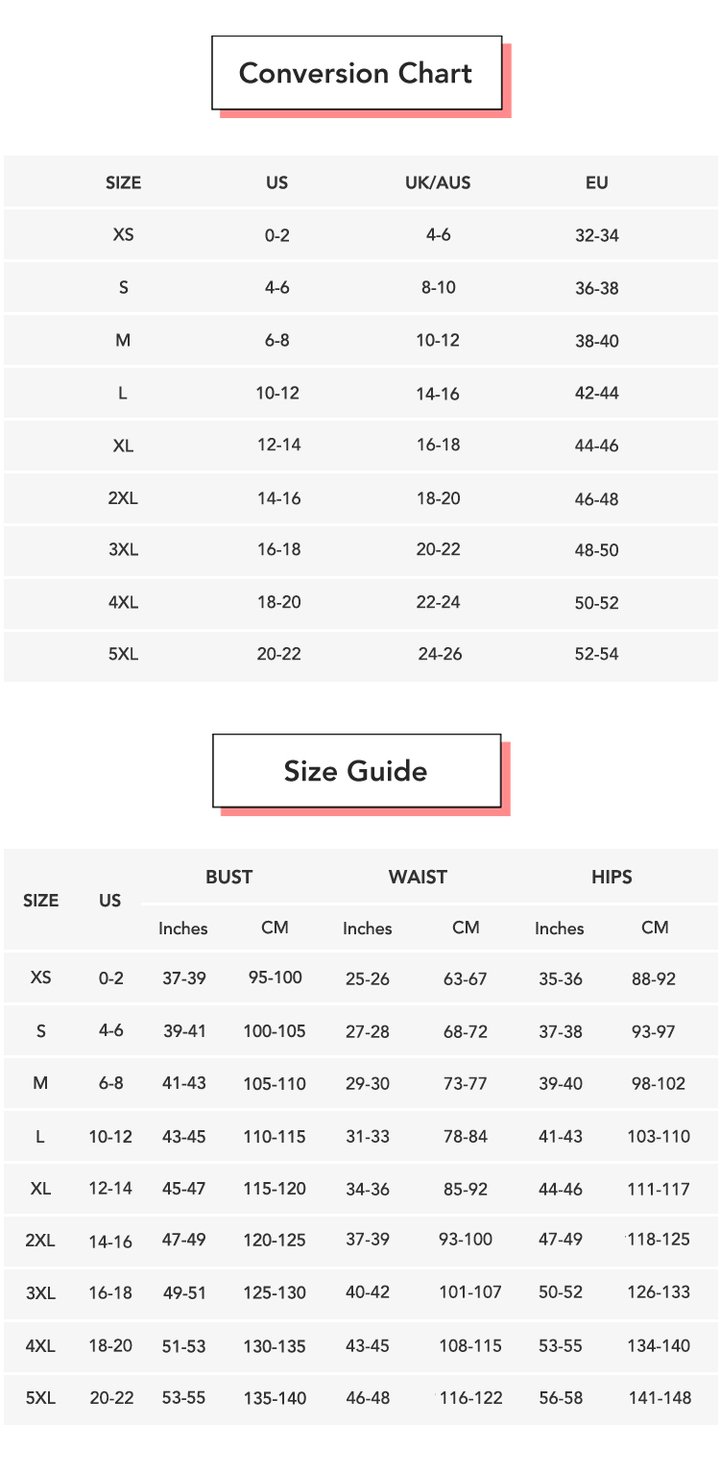 Extreme Distressed High Waist Skinny Jeans conversion chart & size guide
