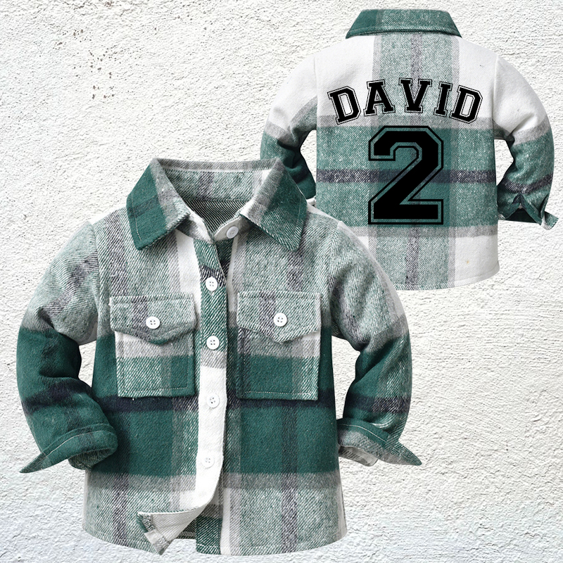 Personalized Name & Number Kids Flannel Jacket | inJacket07
