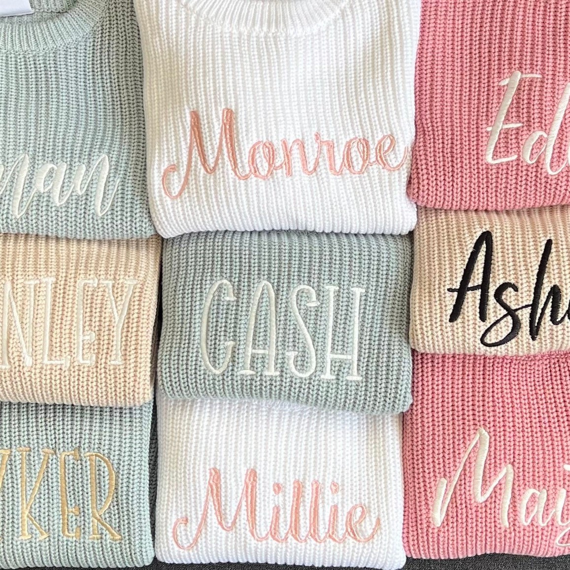 Personalized Embroidered Color Kids Sweater | inSweater01