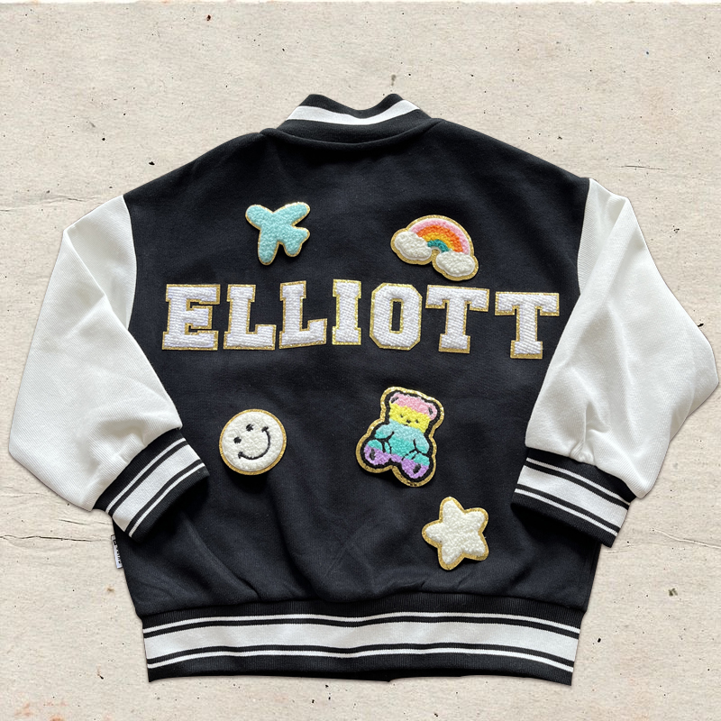 Personalized Hand Patch Kids Baseball Jacket | inJacket03