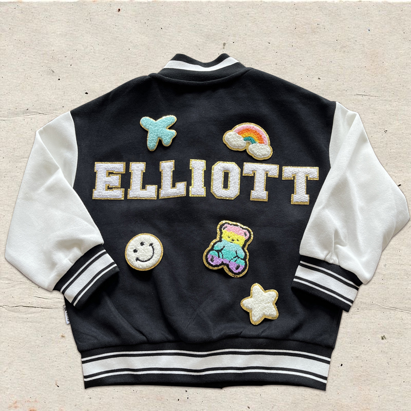 Personalized Hand Patch Kids Baseball Jacket | inJacket03