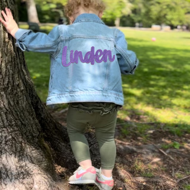 Personalized Hand-Embroidered Kids Denim Jacket | inJacket08