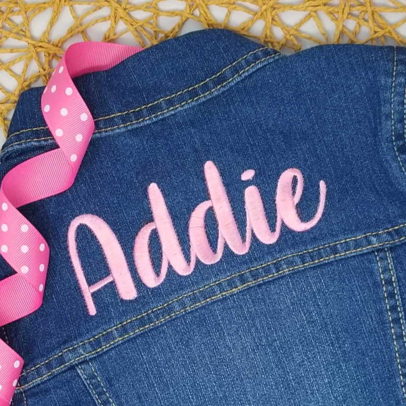 InStitchesNC Kid's Monogrammed Denim Jacket