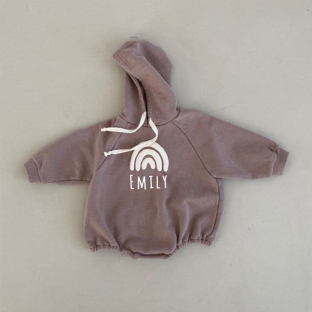 Personalized Kids Cozy Rainbow Sweatshirt Romper | inRomper05