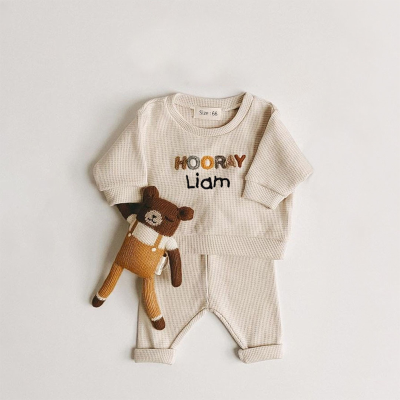 Personalized Embroidered Kids HAPPY Jogger Set | inSet24