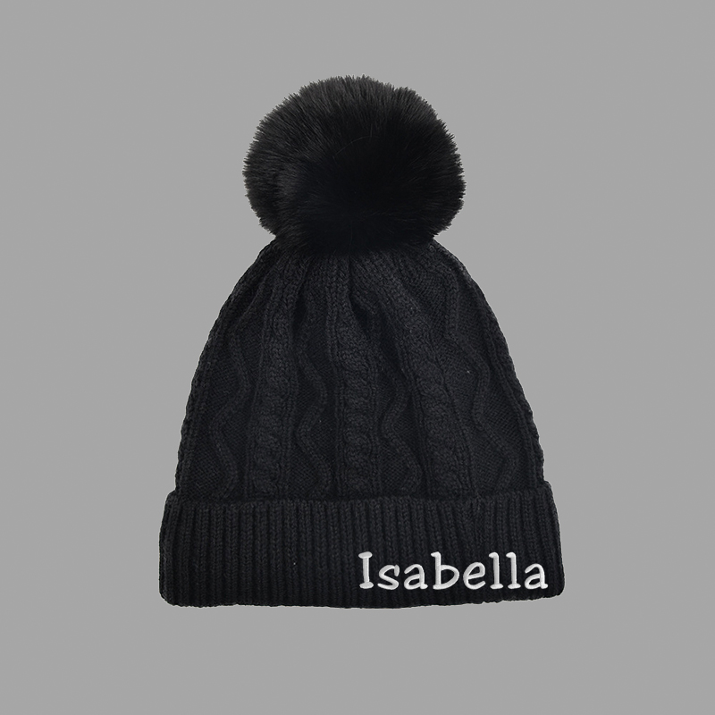 Personalized Embroidery Detachable Pom Pom Hat for Comfort & Unique | INKid10