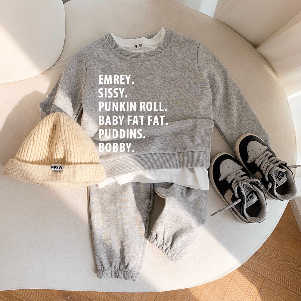 Personalized Kids Color Jogger Set | inSet05 （Beanie and Shoes not included)