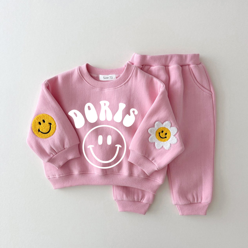Personalized Kids Smile Face Jogger Set | inSet14