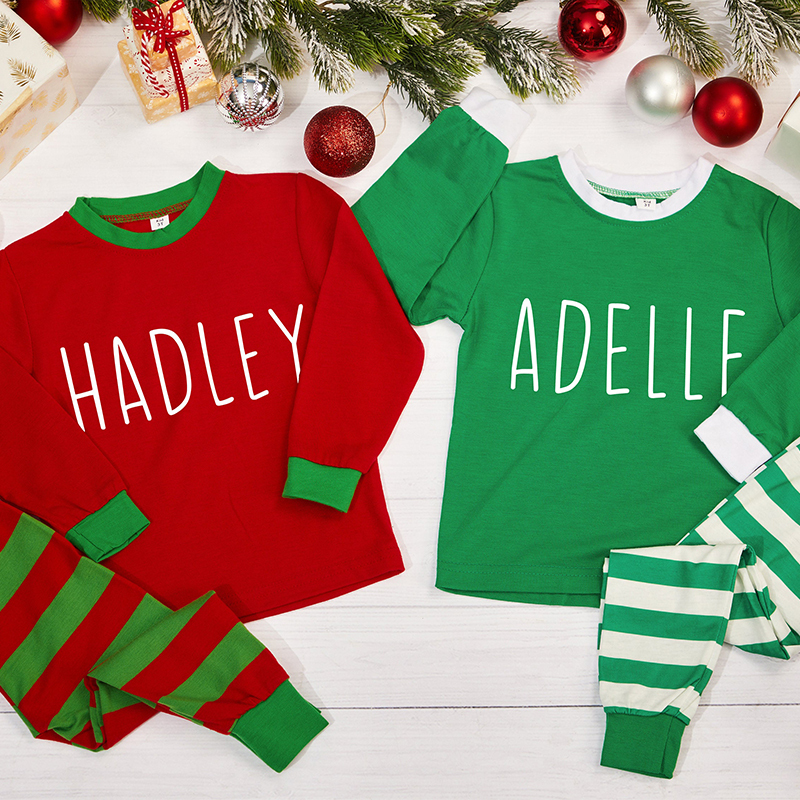 Personalized Kids Christmas Pajamas Set | inSet17 