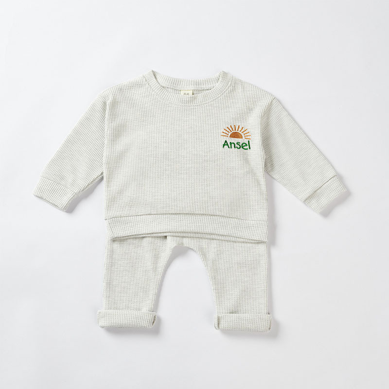 Personalized Embroidered Kids Sun or Rainbow Jogger Set | inSet21