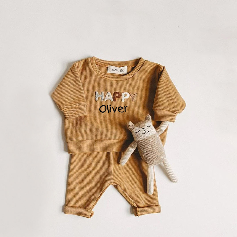 Personalized Embroidered Kids HAPPY Jogger Set | inSet24