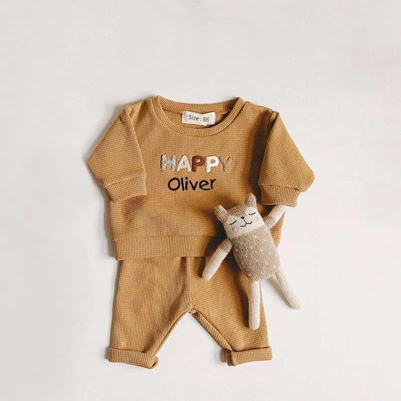 Personalized Embroidered Kids HAPPY Jogger Set | inSet24
