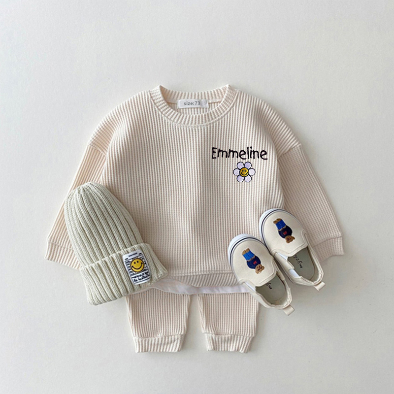 Personalized Embroidered Kids Sun Flower Jogger Set | inSet26 (Beanie and Shoes not included)