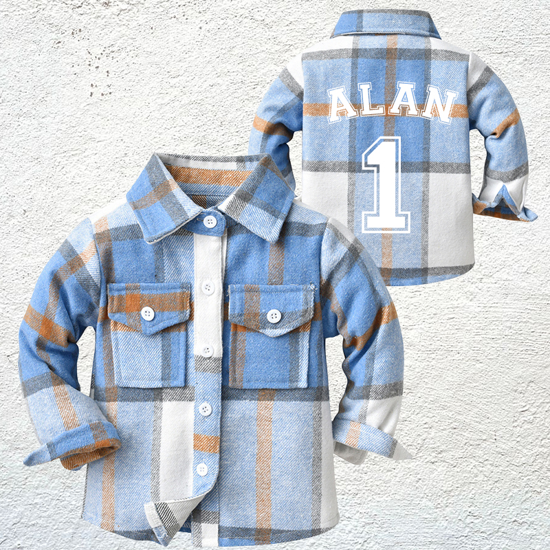 Personalized Name & Number Kids Flannel Jacket | inJacket07