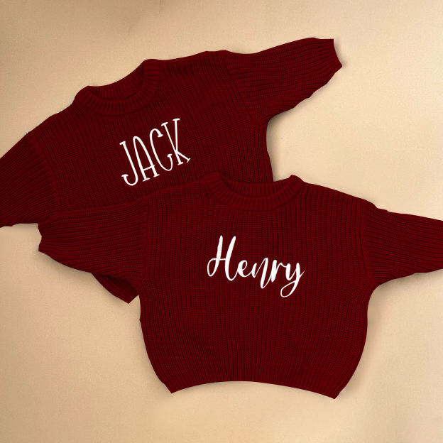 Personalized Embroidered Color Kids Sweater | inSweater01