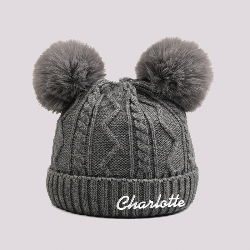 Personalized Embroidery Detachable Pom Pom Hat for Comfort & Unique | INKid10