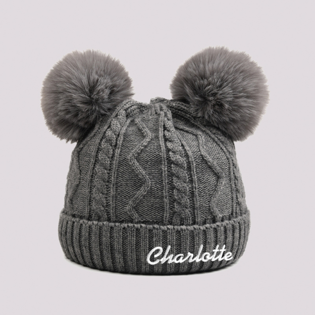 Personalized Embroidery Detachable Pom Pom Hat for Comfort & Unique | INKid10