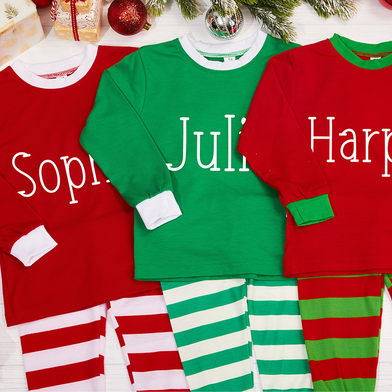 Personalized Kids Christmas Pajamas Set | inSet17 