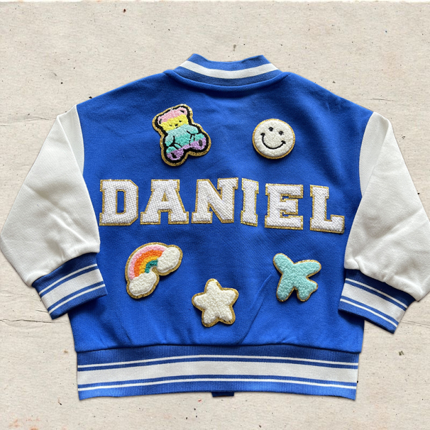 Personalized Hand Patch Kids Baseball Jacket | inJacket03