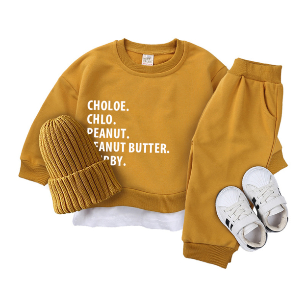 Personalized Kids Color Jogger Set | inSet08 (Beanie and Shoes not included)