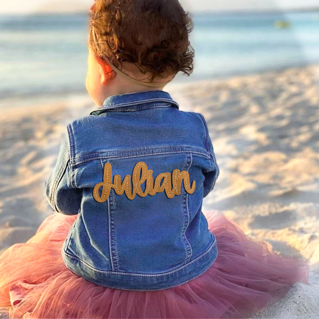 Personalized Hand-Embroidered Kids Denim Jacket | inJacket08