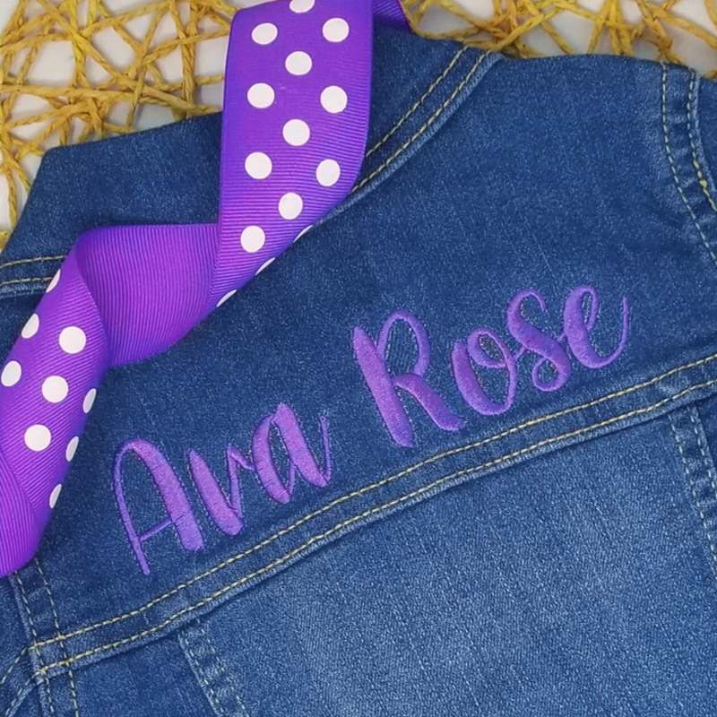 Personalized Embroidered Kids Denim Jacket | inJacket09
