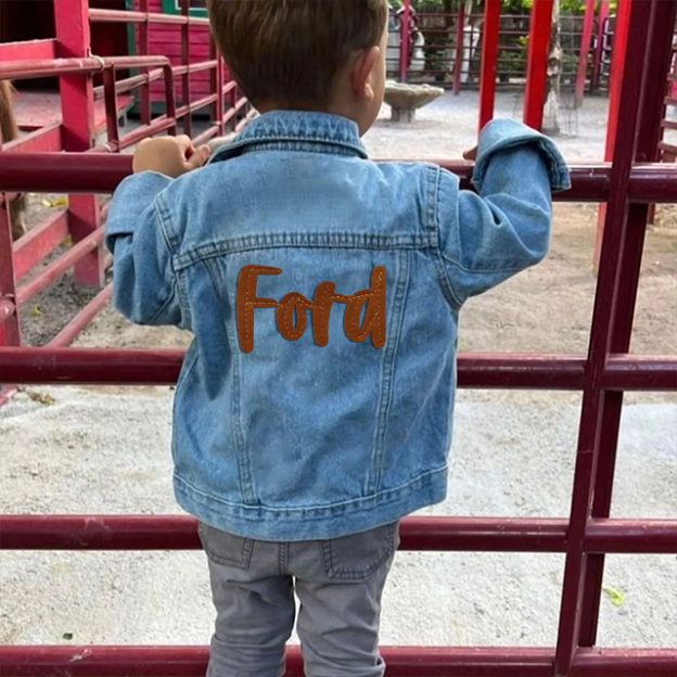 Personalized Hand-Embroidered Kids Denim Jacket | inJacket08