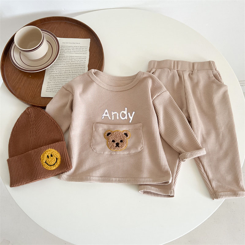 Personalized Embroidered Kids Cute Bear Jogger Set | inSet22