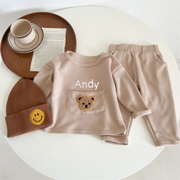 Personalized Embroidered Kids Cute Bear Jogger Set | inSet22