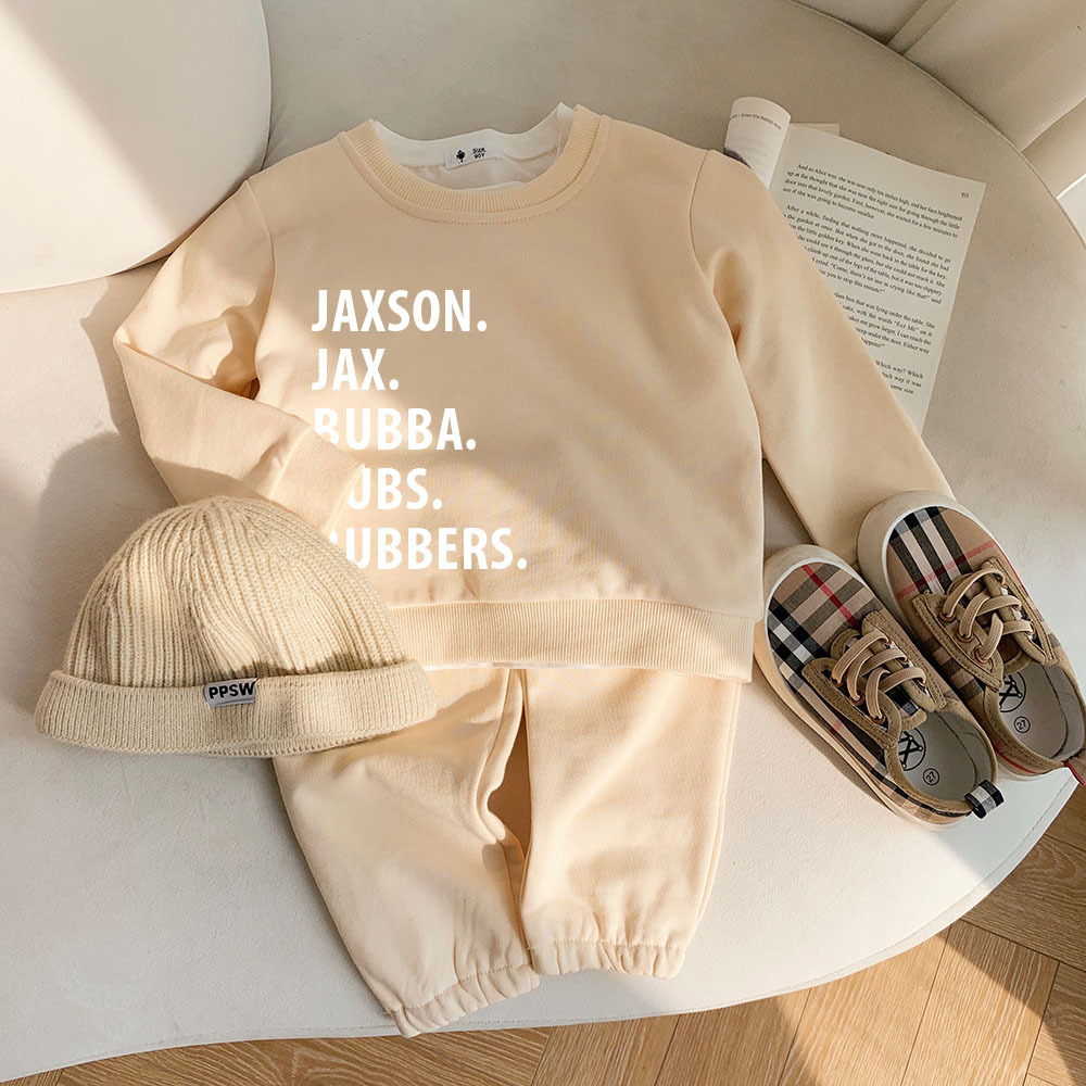 Personalized Kids Color Jogger Set | inSet05 （Beanie and Shoes not included)