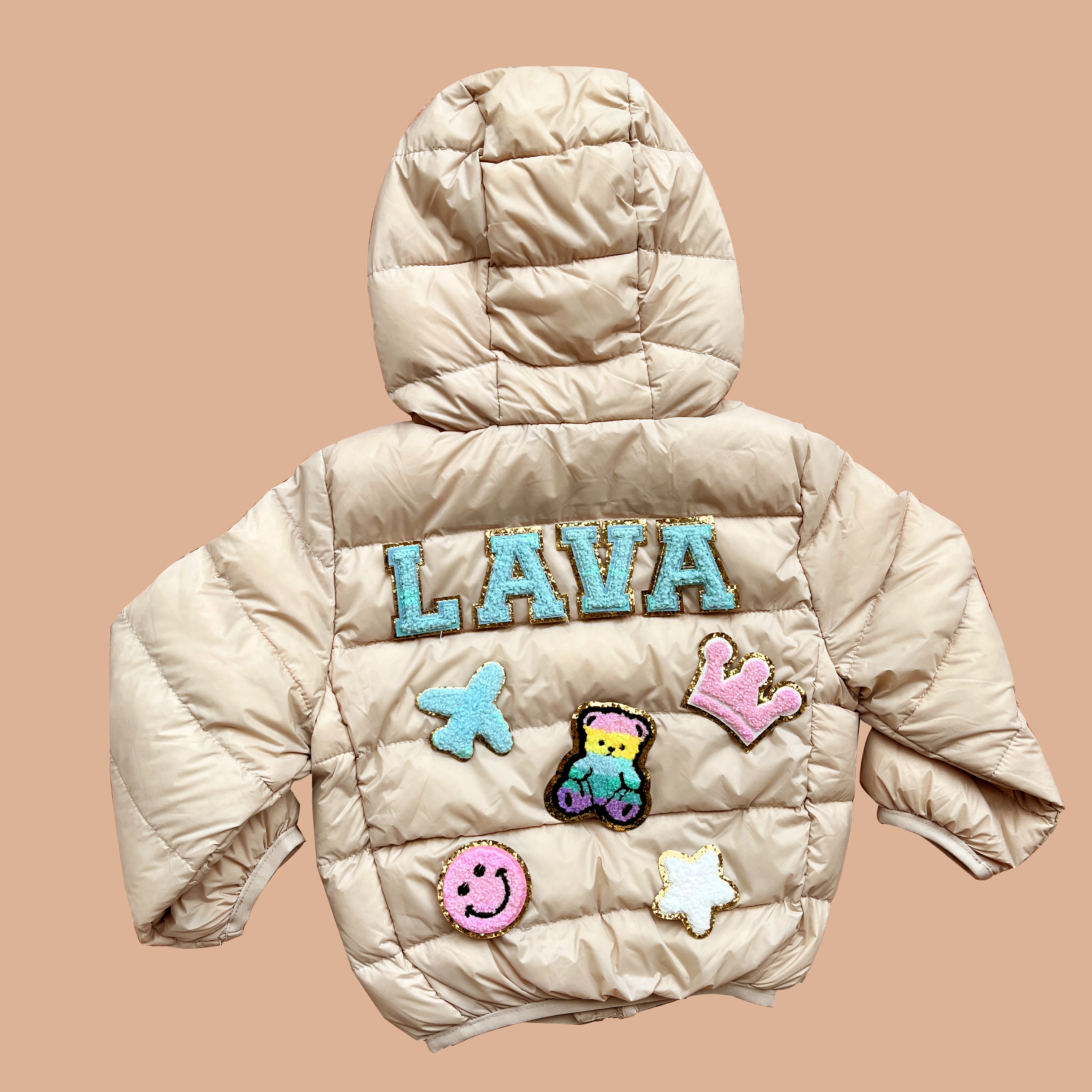 Personalized Hand Patch Kids Lightweight Puffer Jacket | inJacket05