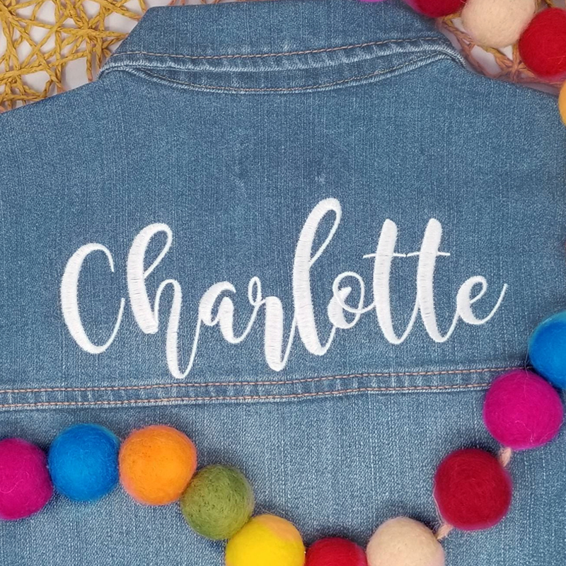 Personalized Embroidered Kids Denim Jacket | inJacket09