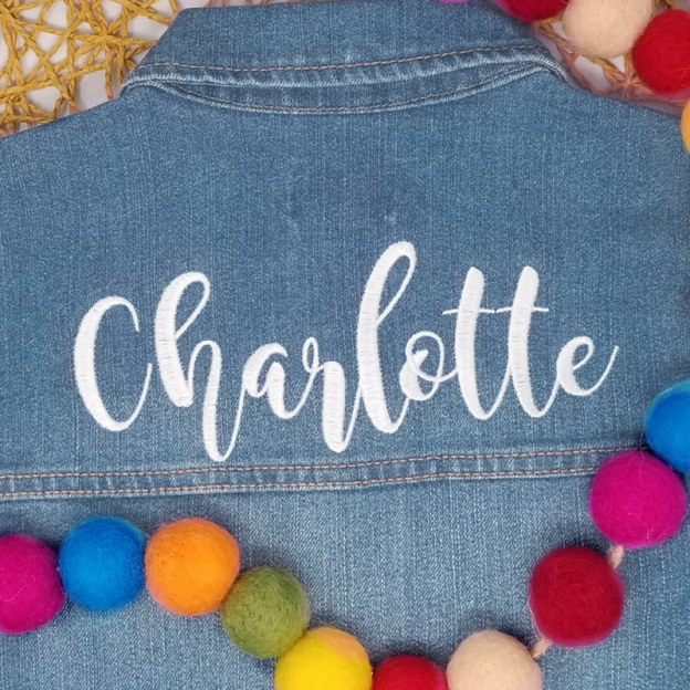 Personalized Embroidered Kids Denim Jacket | inJacket09