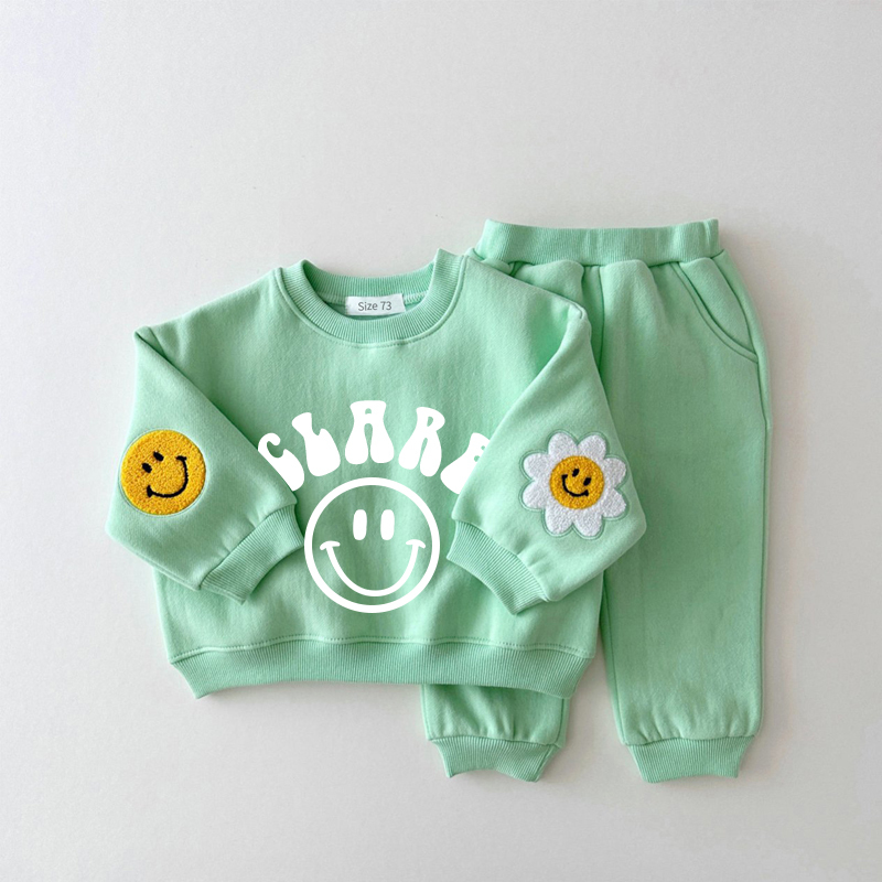 Personalized Kids Smile Face Jogger Set | inSet14
