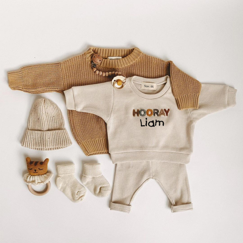 Personalized Embroidered Kids HAPPY Jogger Set | inSet24