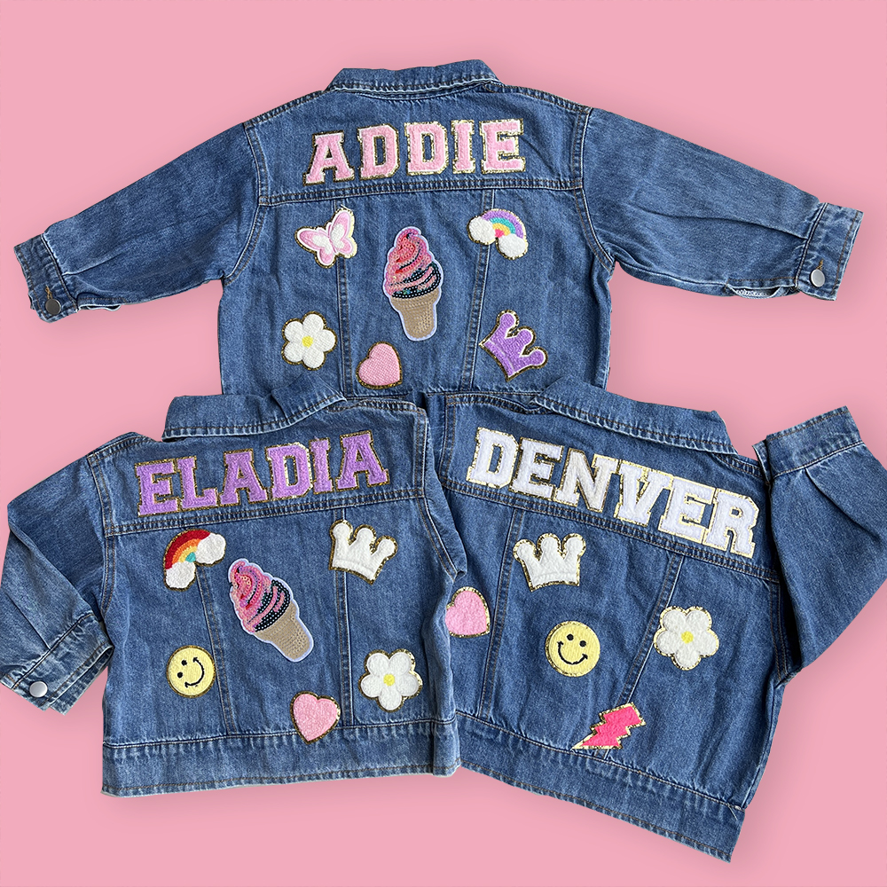 Personalized Hand Patch Kids Denim Jacket | inJacket02
