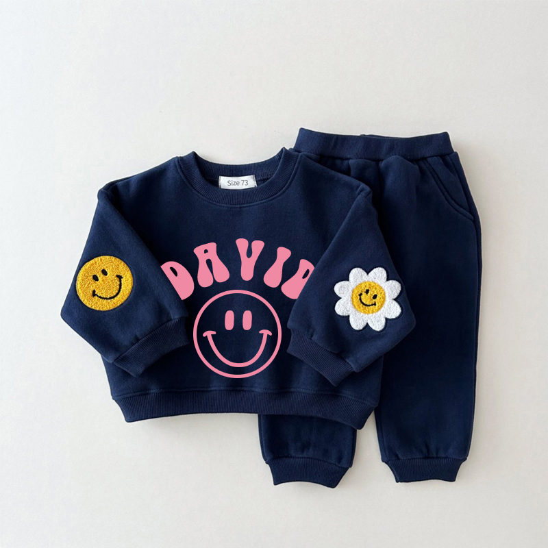 Personalized Kids Smile Face Jogger Set | inSet14