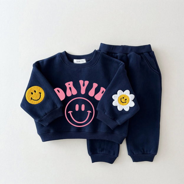 Personalized Kids Smile Face Jogger Set | inSet14