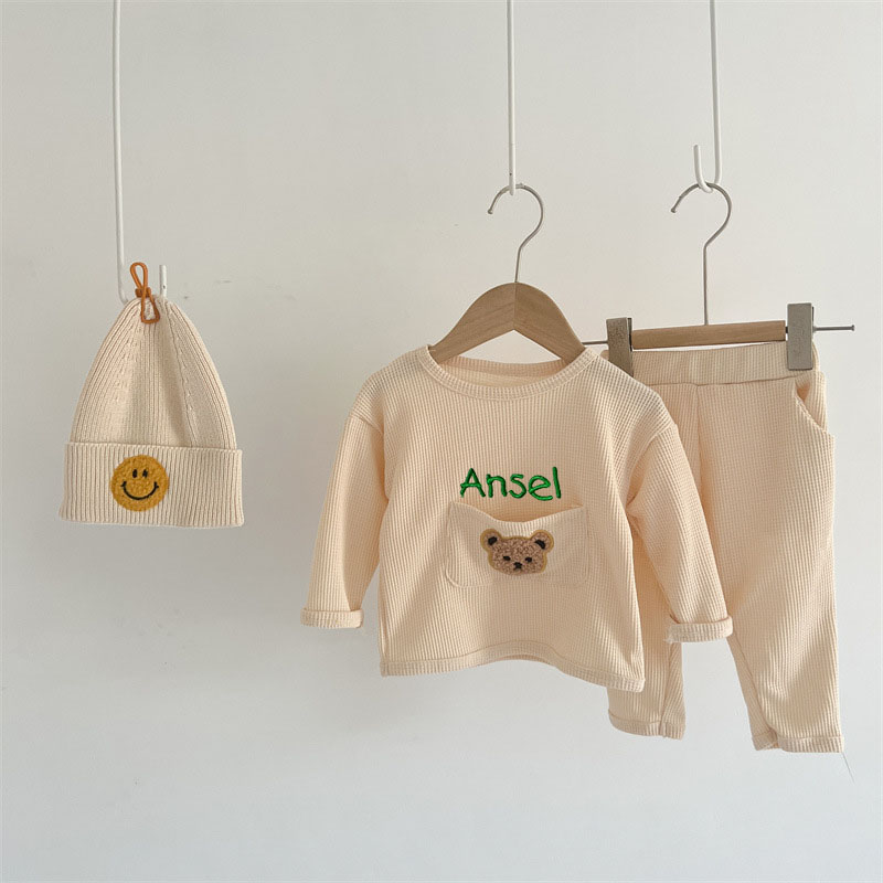 Personalized Embroidered Kids Cute Bear Jogger Set | inSet22