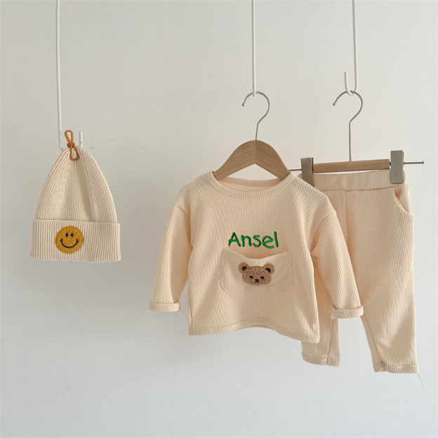 Personalized Embroidered Kids Cute Bear Jogger Set | inSet22