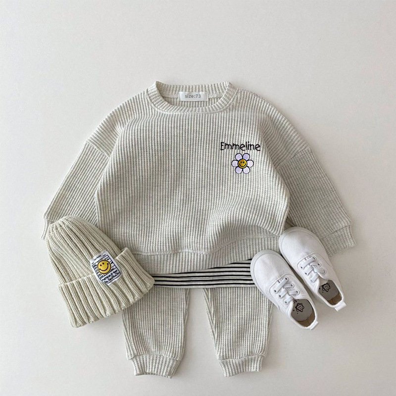 Personalized Embroidered Kids Sun Flower Jogger Set | inSet26 (Beanie and Shoes not included)