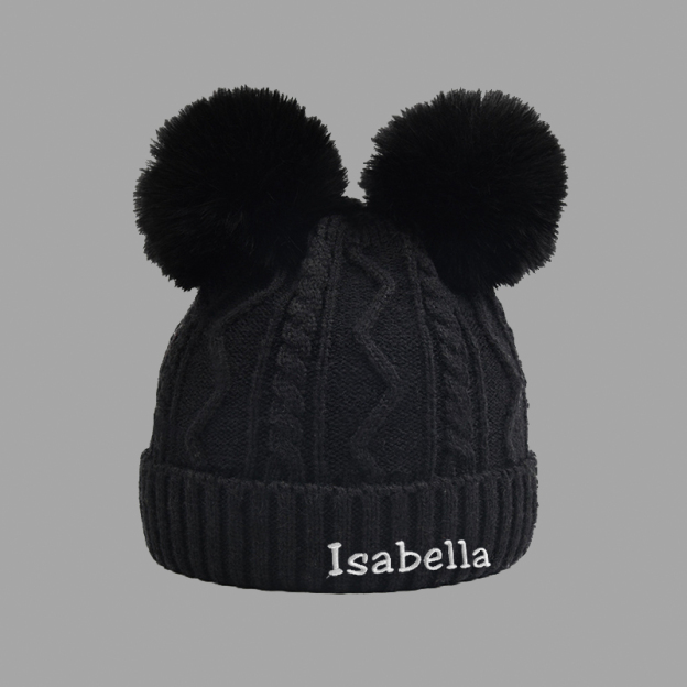 Personalized Embroidery Detachable Pom Pom Hat for Comfort & Unique | INKid10