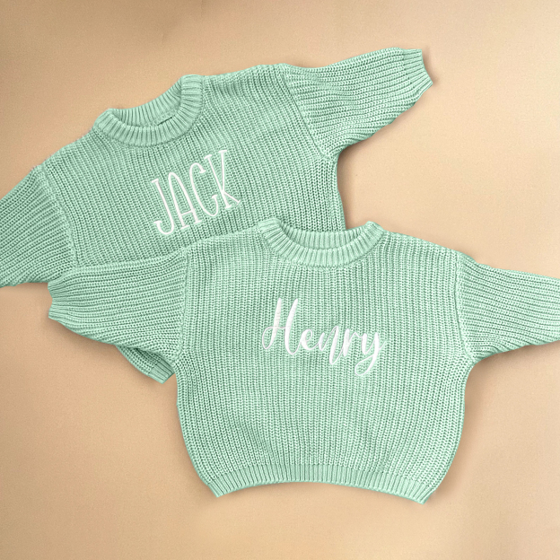 Personalized Embroidered Color Kids Sweater | inSweater01