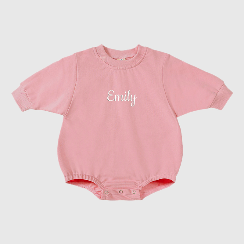 Personalized Embroidery Kids Cozy Soft Sweatshirt Romper | inRomper01