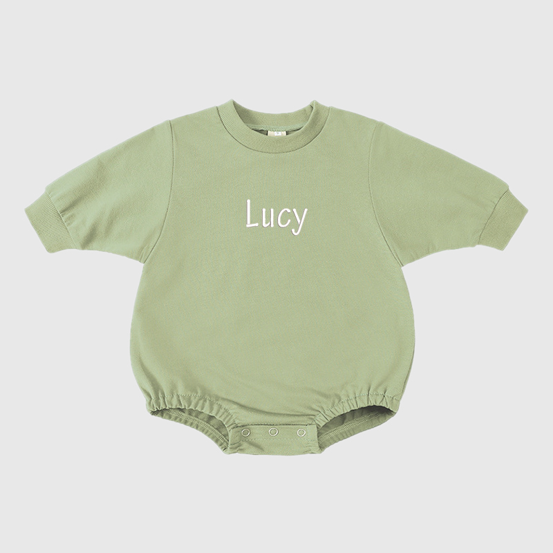 Personalized Embroidery Kids Cozy Soft Sweatshirt Romper | inRomper01